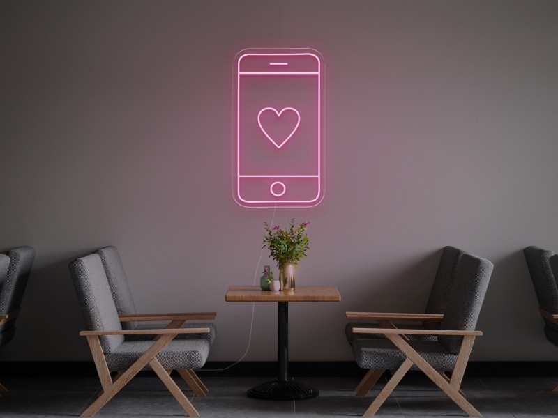 Heart Phone - LED Neon Sign